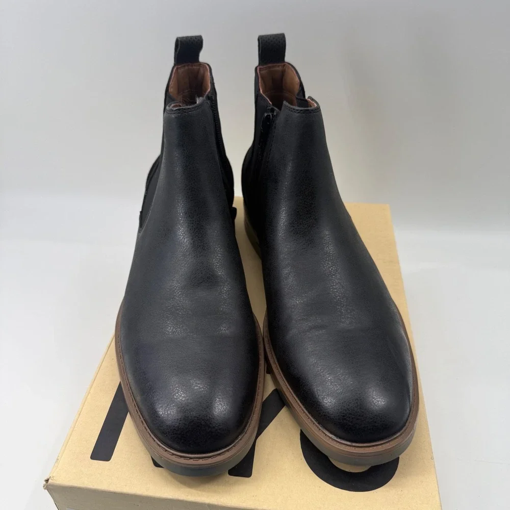 Madden NYC Alphonse Black Chelsea Boots Mens 9 Zip Up Ankle Boot MNMN43AM704